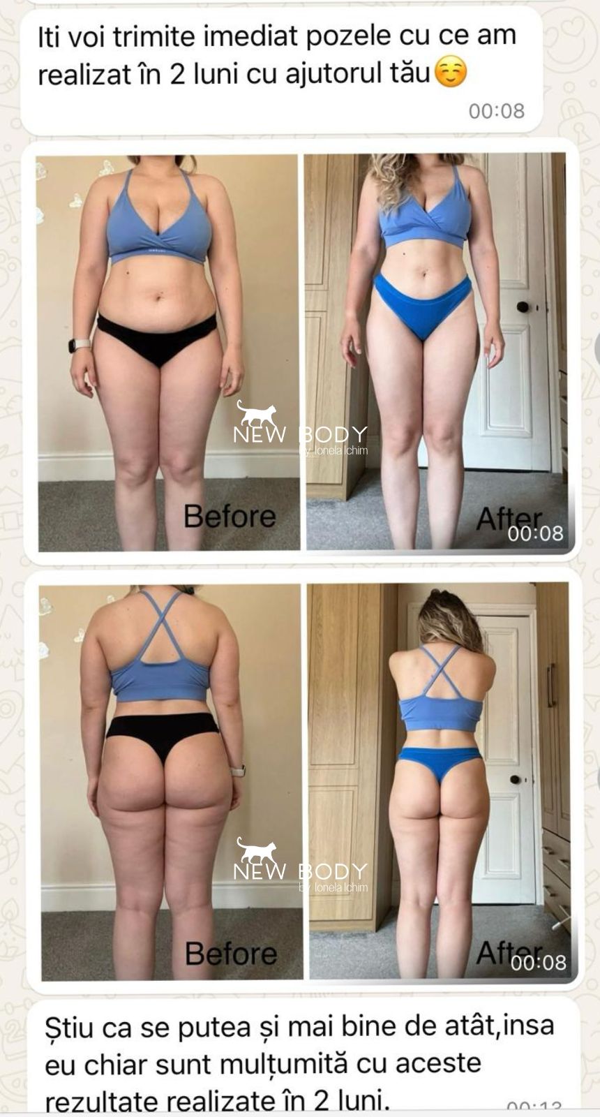 Pareri fete program antrenament si nutritie New Body - Ionela Ichim